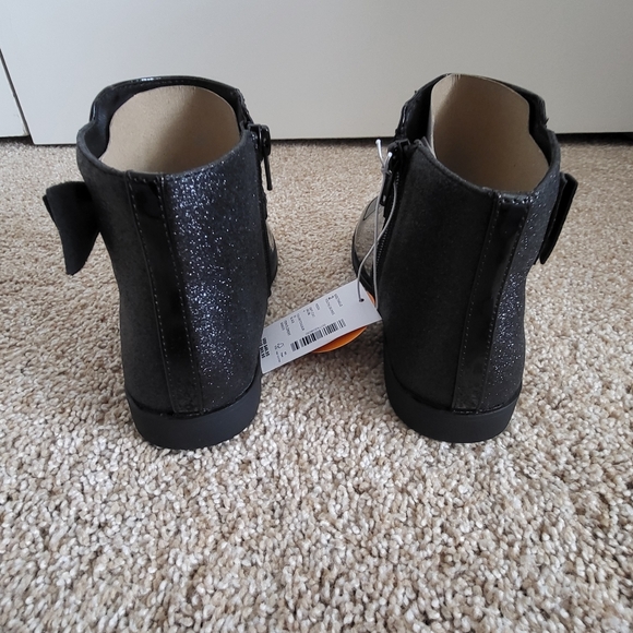 ♥️NWT♥️ GYMBOREE GIRLS BLACK ANKLE BOOTS WITH BOW - Picture 4 of 10